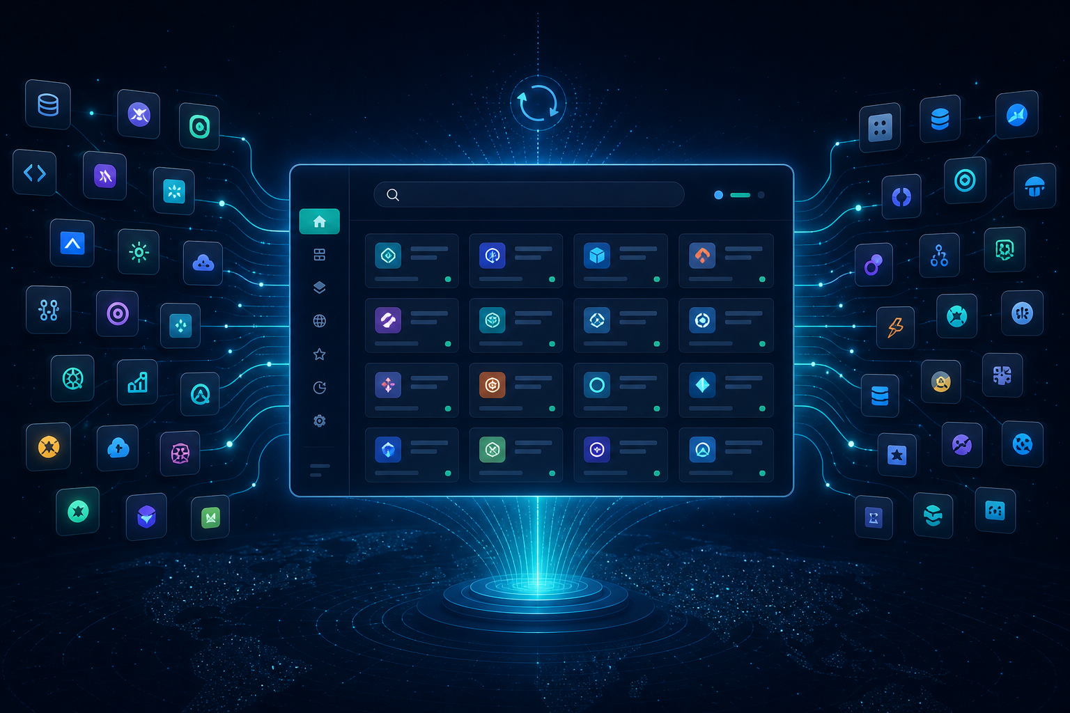 Aggregated MCP server directory hub connecting many integrations into one searchable catalog